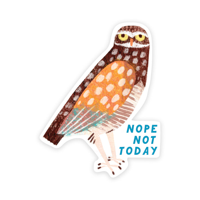 Nope Not Today Burrowing Owl | Vinyl Sticker