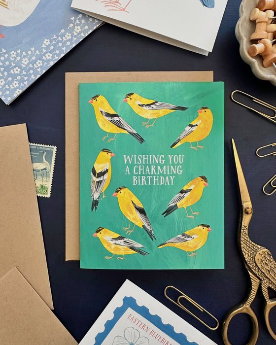 Goldfinches Charming Birthday | Greeting Card