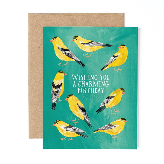 Goldfinches Charming Birthday | Greeting Card