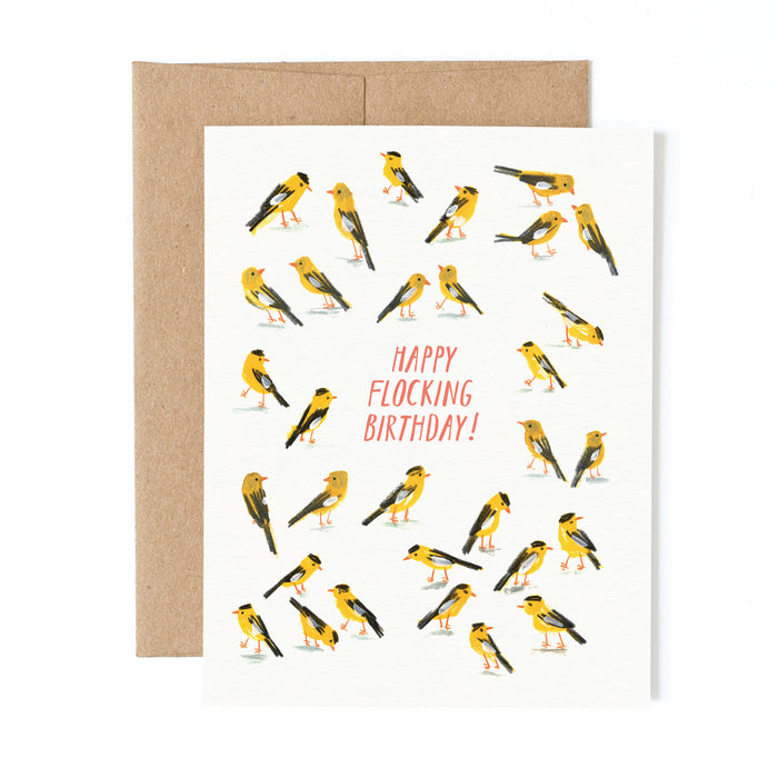 Goldfinch Flocking Birthday | Greeting Card