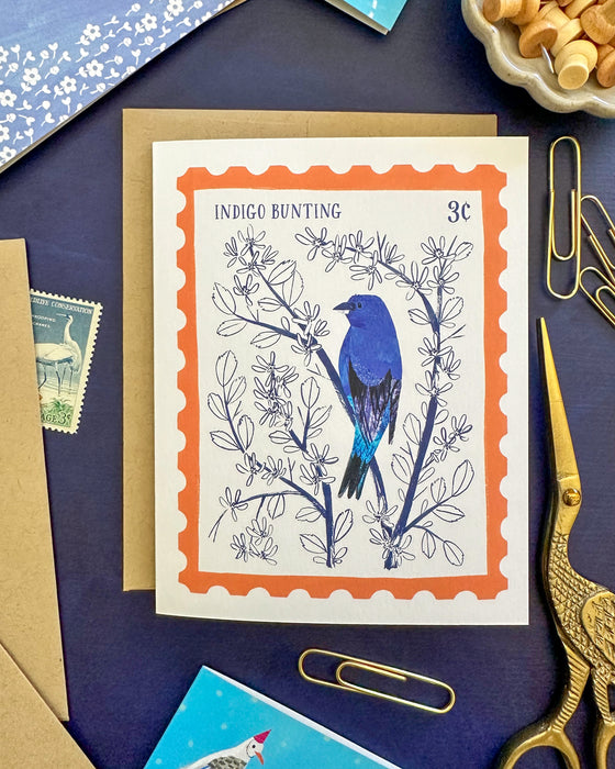 Indigo Bunting Stamp | Greeting Card
