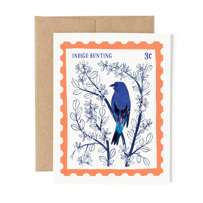 Indigo Bunting Stamp | Greeting Card