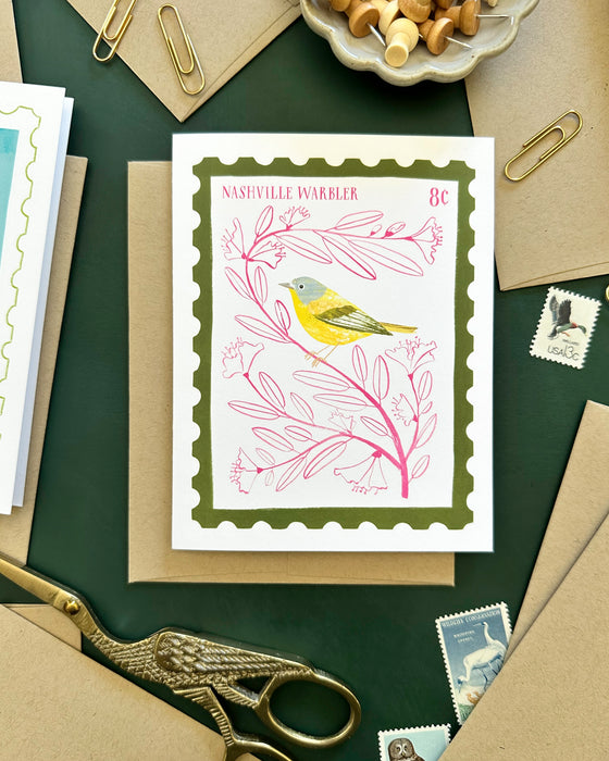 Nashville Warbler Stamp | Greeting Card