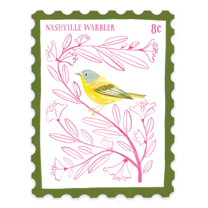 Nashville Warbler Stamp | Vinyl Sticker