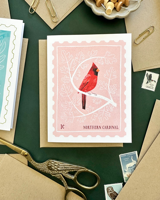 Northern Cardinal Stamp | Greeting Card