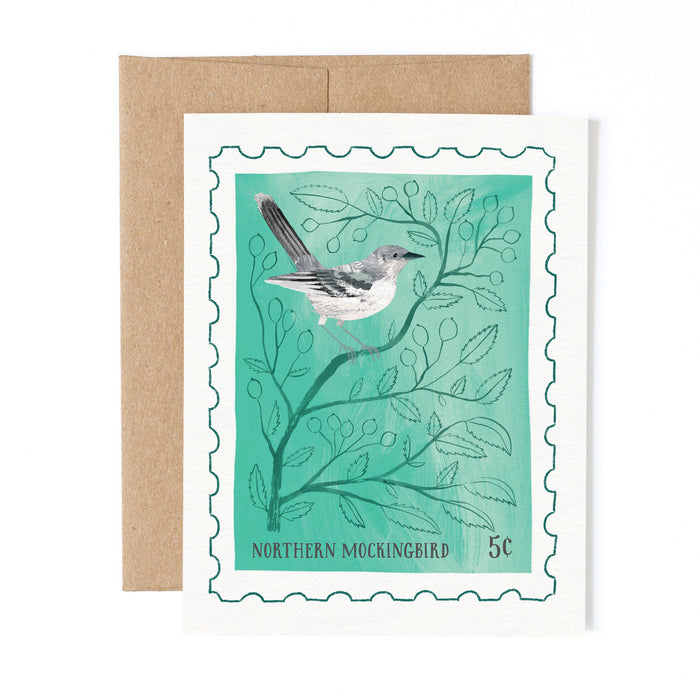 Northern Mockingbird Stamp | Greeting Card