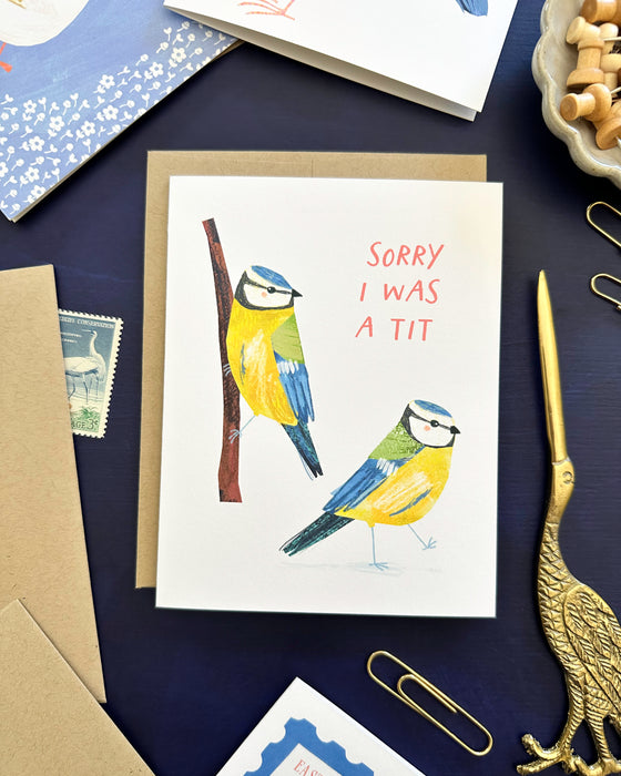 Blue Tits Sorry | Greeting Card